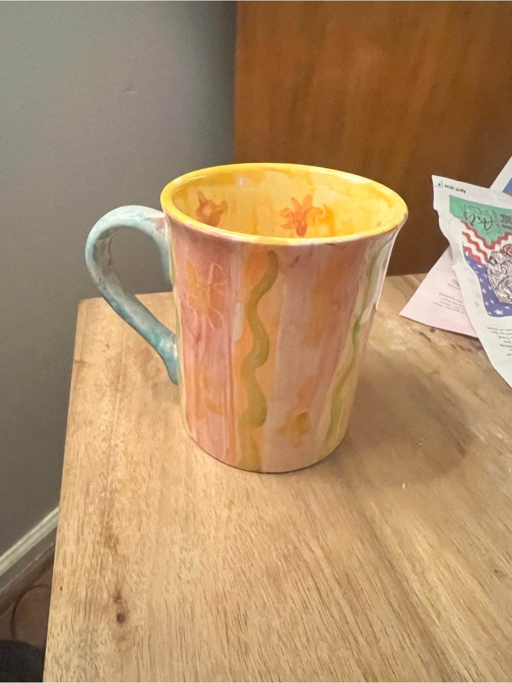 Mustard Seed Brand Hand-Painted Large Ceramic Mug